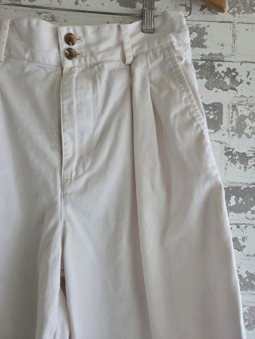 Madewell Pleated Wide-Leg Chino Pants in Tile White - Size 4 - Picture 2 of 7